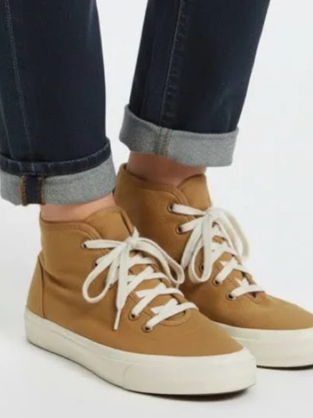 Everlane Brown Canvas High-Top Organic Cotton Preppy Casual Sneakers